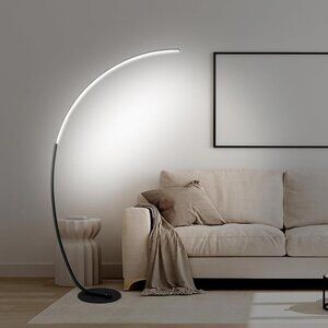 Modern Arc LED Floor Lamp 67" Tall Black & 3 Color Temperatures & All Metal Base